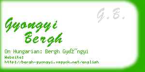 gyongyi bergh business card